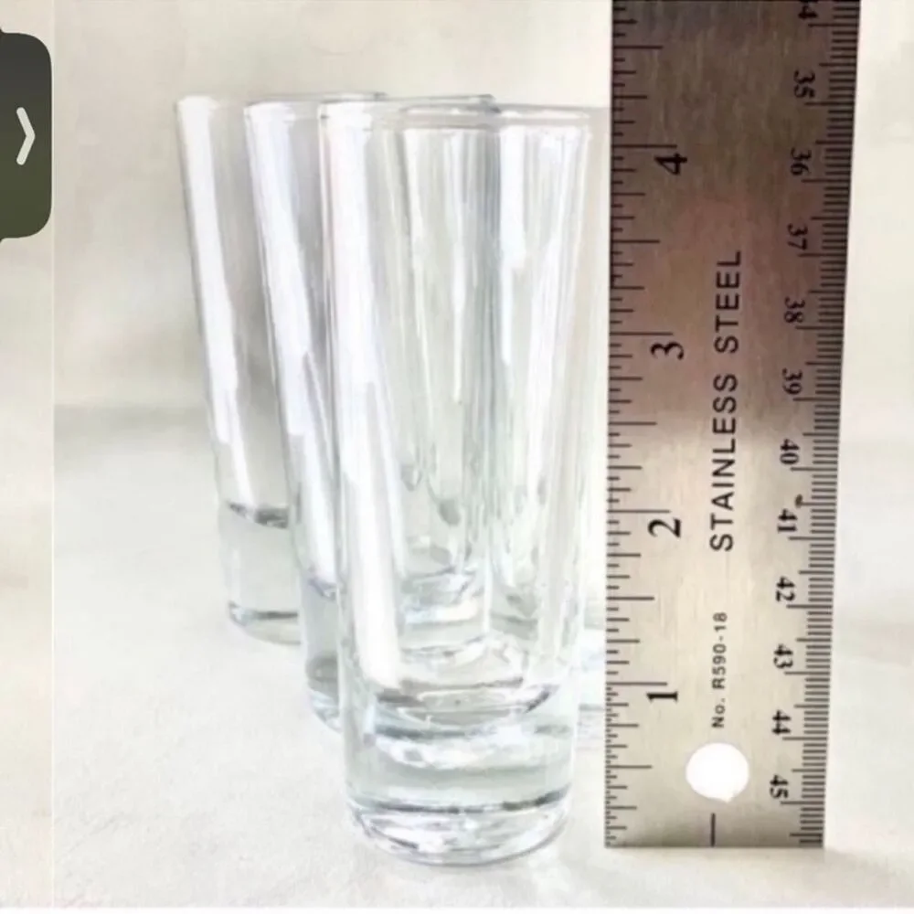 Vintage 2 oz. Heavy Glass Shot Glass Set of 6